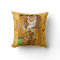Cute cat cartoon Klimt gold pillow