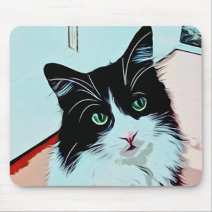 Cute Cat Cartoon Pop Art Mouse Pad