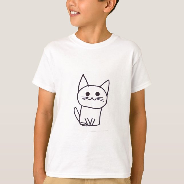 Cute cat cartoon t-shirt  (Front)
