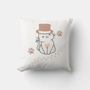 CUTE CAT CAT LOVERS HAT, FLOWER CAT CUSHION