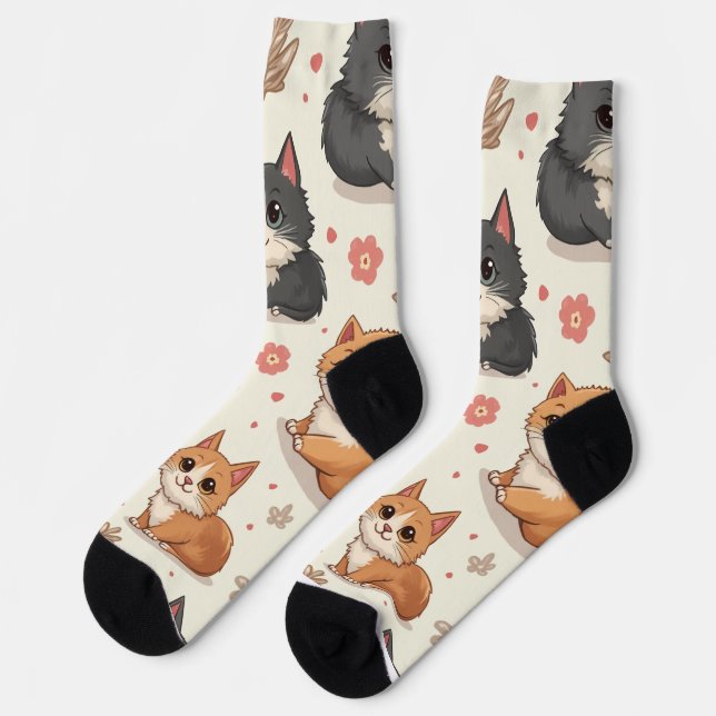 Cute cat character socks. socks (Left)