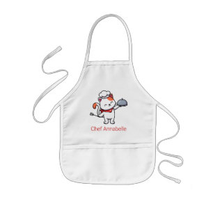 Cute Cat Chef Personalise Kids Apron
