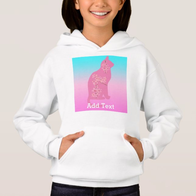 Cute Cat Cherry blossom Flower Sakura Girl (Front)