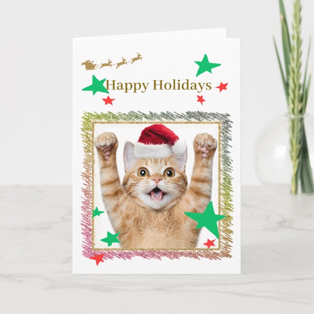 Cute Cat Christmas Card ♡ (Front)