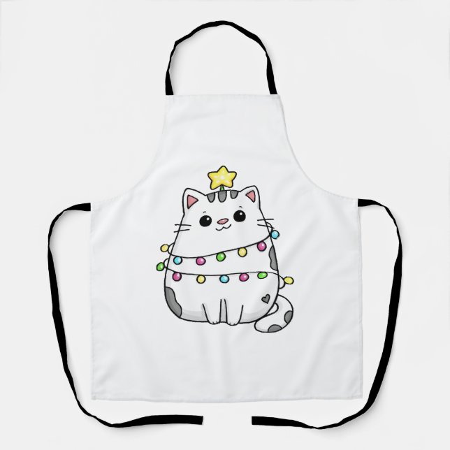 Cute Cat Christmas design  Apron (Front)