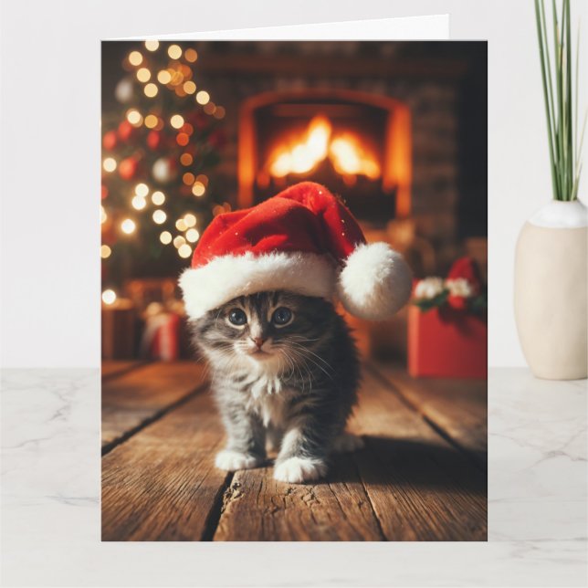 CUTE CAT CHRISTMAS GREETING CARD (Front)