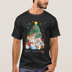 Cute Cat Christmas Hat Meowy Catmas Xmas Pjs & Cos T-Shirt