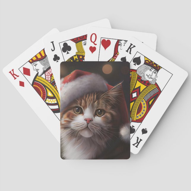 CUTE CAT CHRISTMAS PLAYING CARDS (Back)