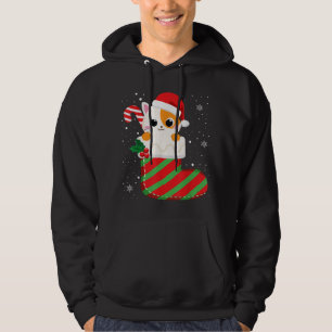 Cute Cat Christmas Sock Candy Cane Xmas Kittens Lo Hoodie