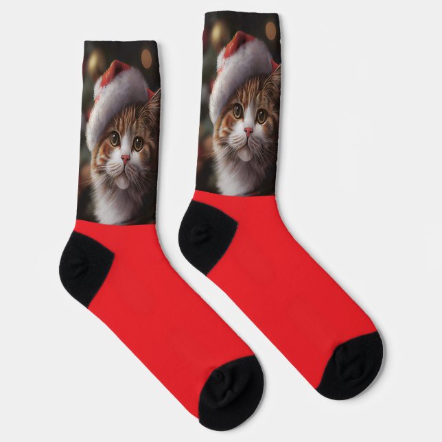 CUTE CAT CHRISTMAS SOCKS (Right)