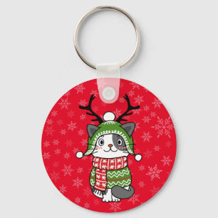Cute Cat Christmas Stocking stuffers Galore Key Ring