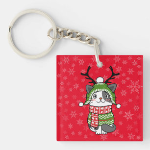 Cute Cat Christmas Stocking stuffers Galore Key Ring