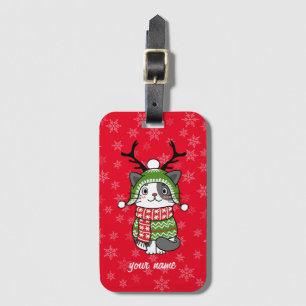 Cute Cat Christmas Stocking stuffers Galore Luggage Tag