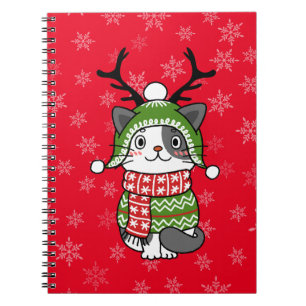 Cute Cat Christmas Stocking stuffers Galore Notebook