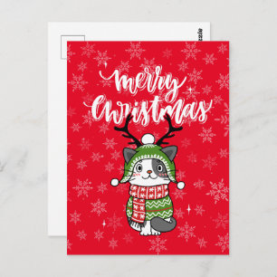Cute Cat Christmas Stocking stuffers Galore Postcard