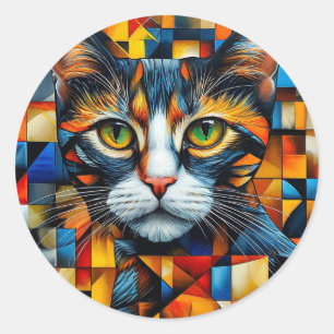 Cute Cat Classic Round Sticker