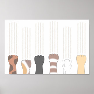 Cute cat claws that leave scratches. poster