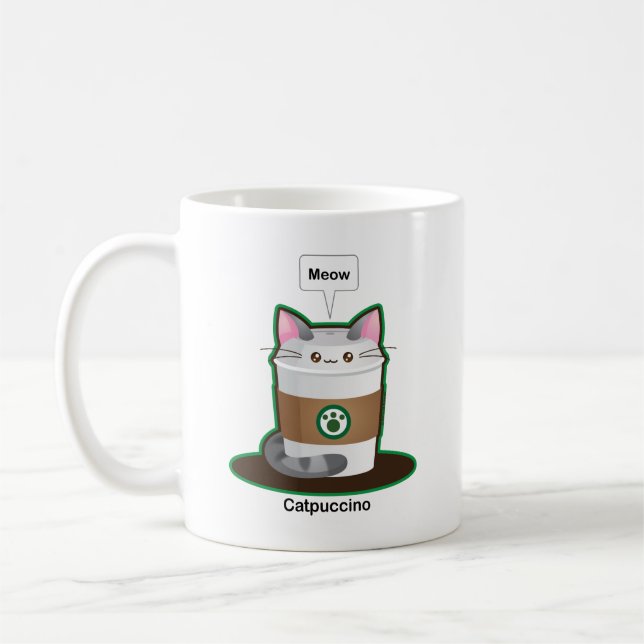 Cute Cat Coffee Coffee Mug (Left)