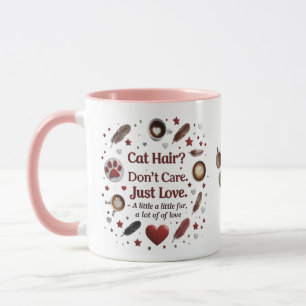 Cute Cat Coffee Cup with Hearts & Paws