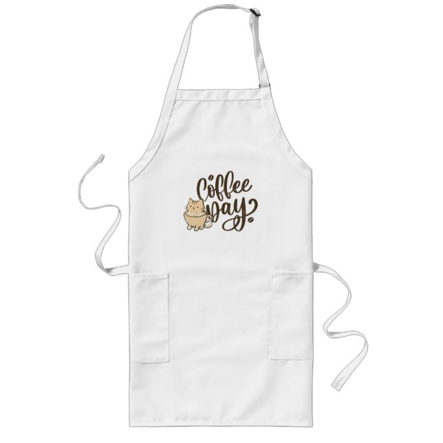 Cute Cat Coffee Kitchen Apron (Front)