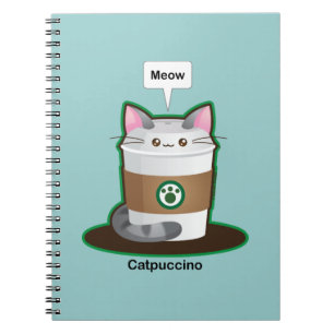 Cute Cat Coffee Spiral Notebook