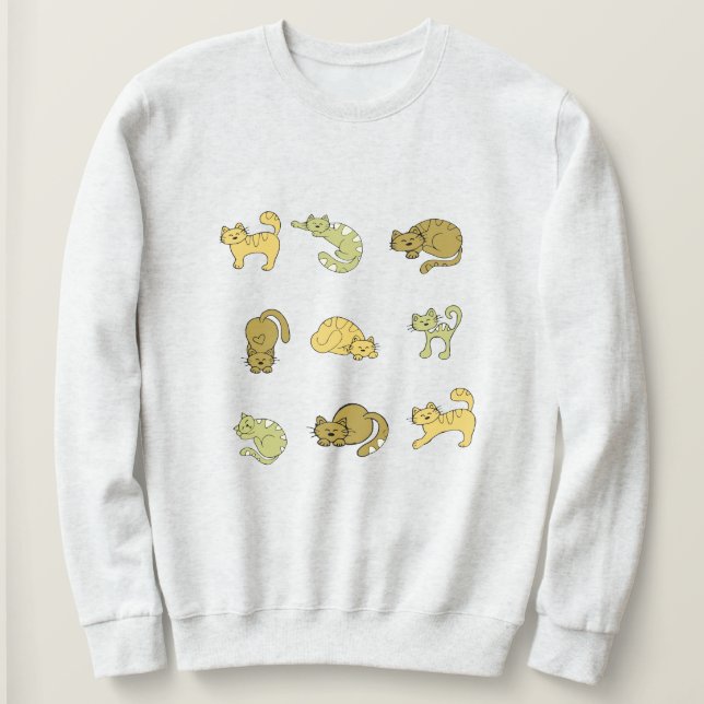 Cute Cat Collage, Cat Moods Cat Lovers Sweatshirt (Design Front)