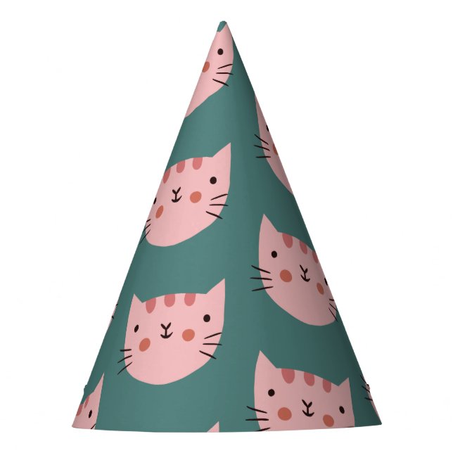 Cute  Cat colourful Birthday Party Hat (Front)