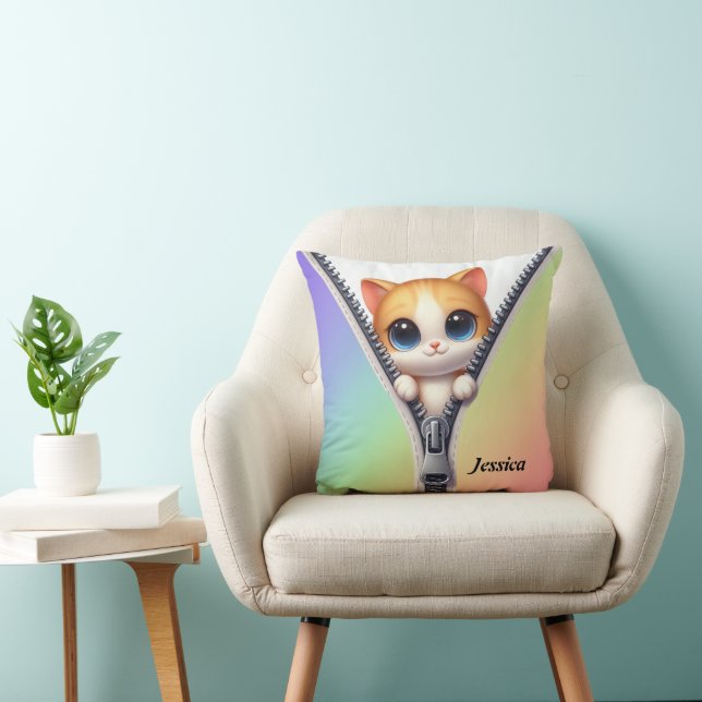 Cute Cat  Colourful Kids   Cushion (Chair)