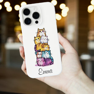 Cute Cat Colourful Watercolor Funny Animal Custom iPhone 16 Pro Case