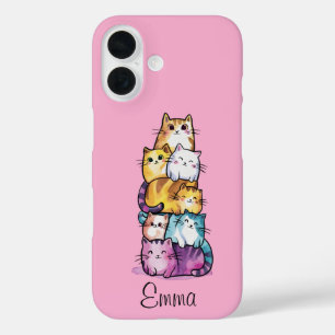 Cute Cat Colourful Watercolor Funny Animal Custom iPhone 16 Case