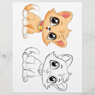Cute cat colouring page