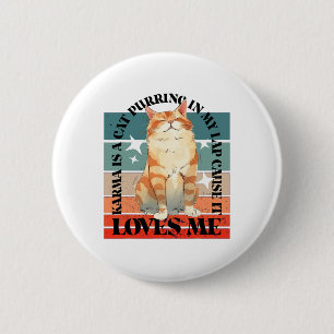 Cute Cat Comma - La Kamala Harris For President 6 Cm Round Badge