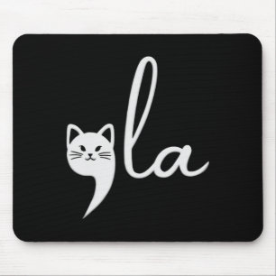 Cute Cat Comma-la Kamala Harris President 2024 Mouse Pad