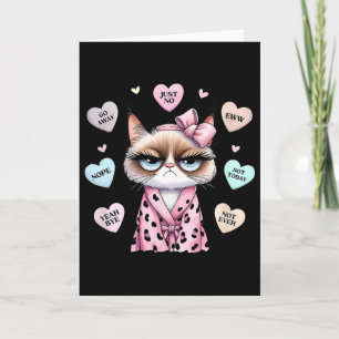 Cute Cat Conversation Heart Anti Valentines Day Card
