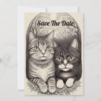 Cute Cat Couple Invitation
