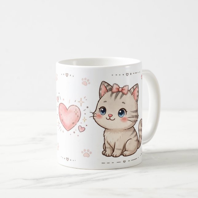 Cute Cat Couple Mug (Front Right)