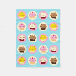 Cute Cat Cupcakes Fleece Blanket
