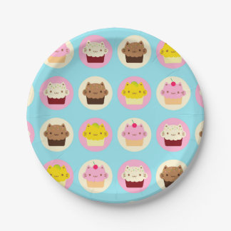 Cute Cat Cupcakes Paper Plate