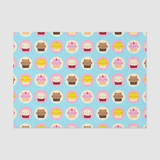 Cute Cat Cupcakes Tissue Paper (Front)