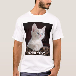 Cute Cat Custom. Add Photo and Text. Personalised T-Shirt