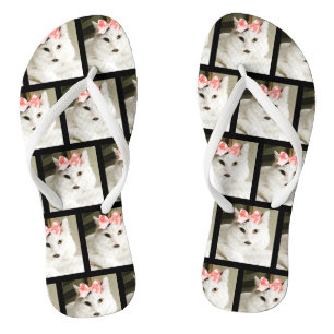 Cute Cat Custom Pet Photo Jandals