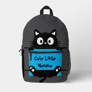 Cute Cat, Cute Little Menace, Funny Cat  Printed Backpack