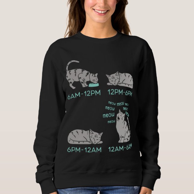 Cute Cat Daily Routine Sweatshirt (Front)