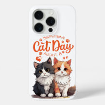 Cute Cat Day iPhone 15 Case - Celebrate with Style