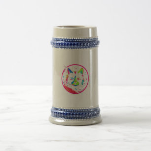 cute cat design  beer stein