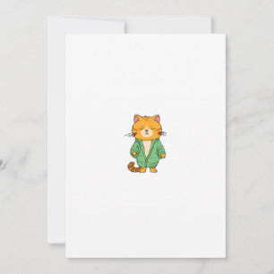 Cute cat design, ginger cat invitation