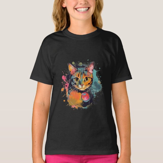 cute cat design  T-Shirt (Front)