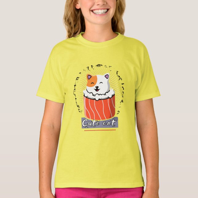 Cute cat design  T-Shirt (Front)