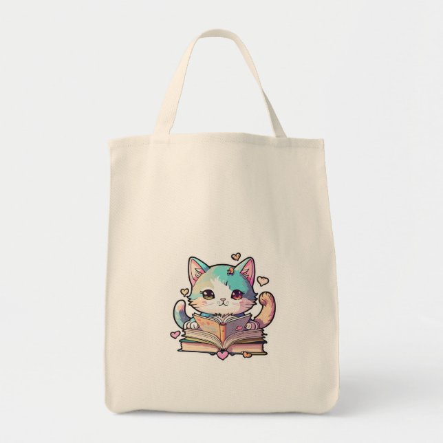 cute cat design  tote bag (Front)