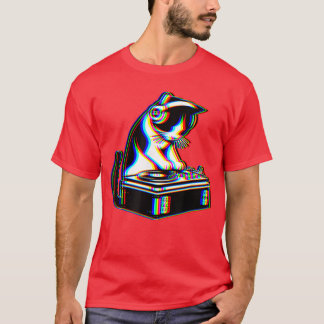 Cute Cat Dj House Music EDM Rave Kitten Deejay Fel T-Shirt